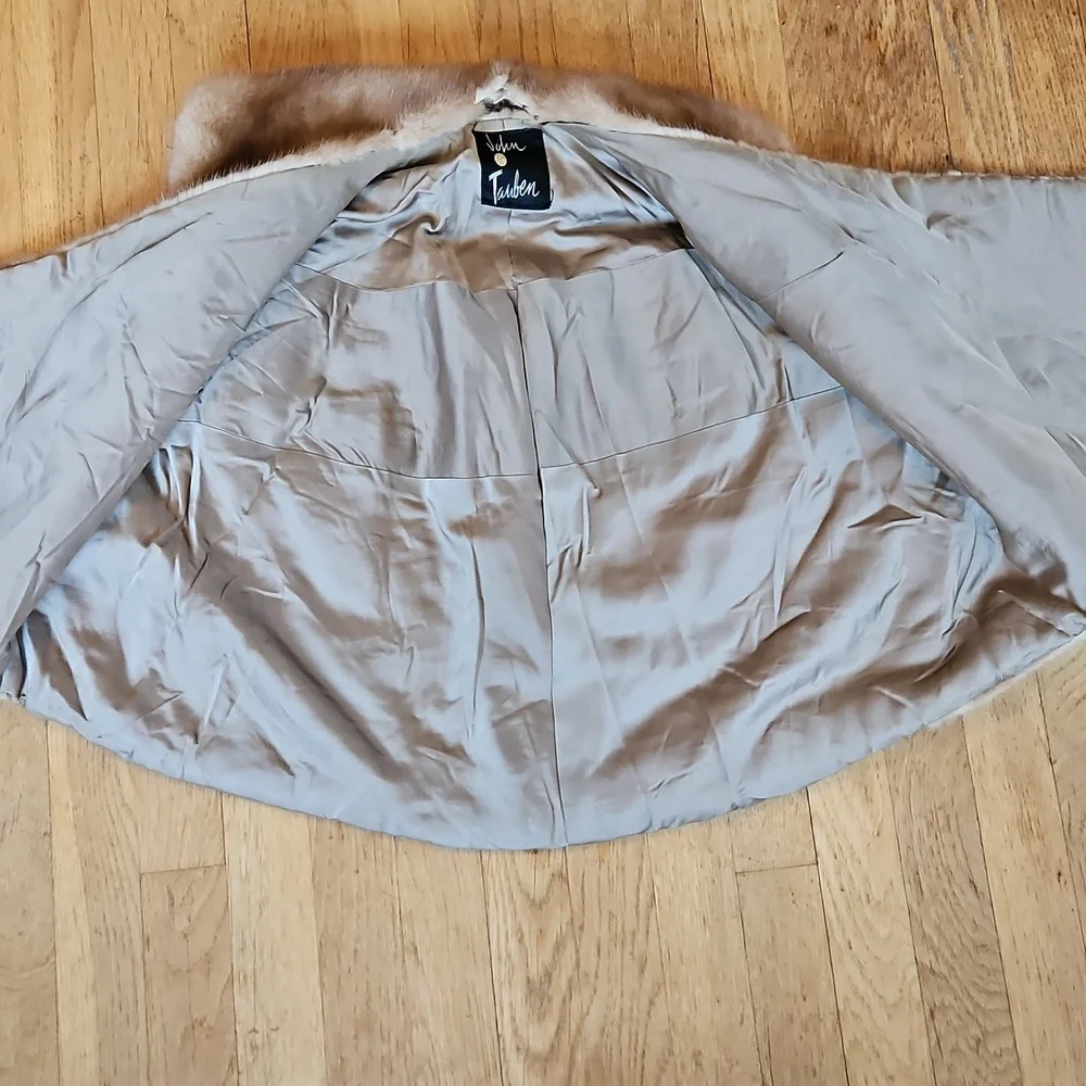 Vintage real mink cape wrap with pockets M/L